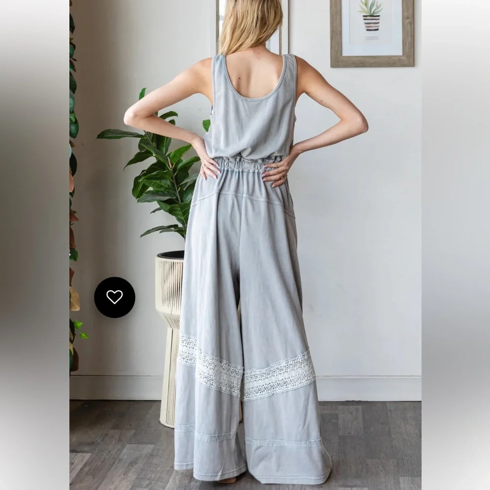 Oli & Hali 🩵 Washed Lace Detail Jumpsuit - Picture 5 of 5